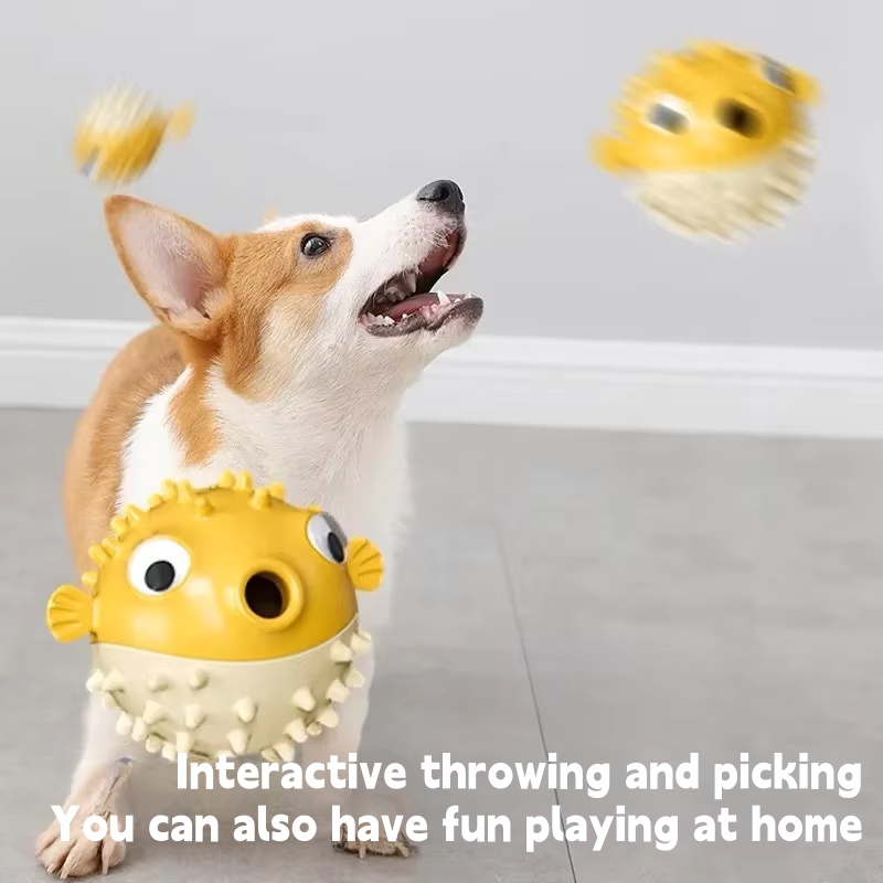 Interactive Bouncing Fish Trea - Dog Puzzle Feeder Toy review and price