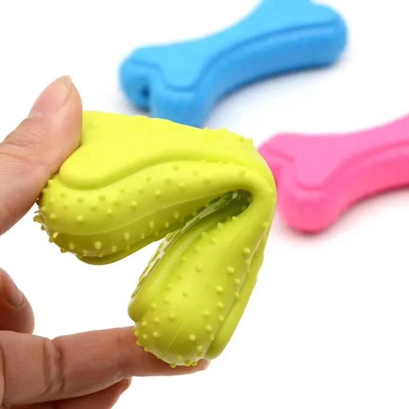 Durable Spiky Rubber Bone Dog  - Teeth Cleaning Dog Chew Bone review and price