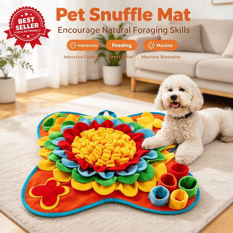 Dog Snuffle Mat Interactive Fe - Dog Puzzle Feeder Toy review and price